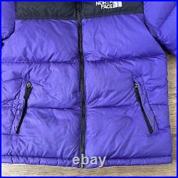 The North Face Puffer Jacket Mens Medium Black Purple Nuptse 700 1996 Retro