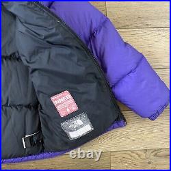 The North Face Puffer Jacket Mens Small Black Purple Nuptse 700 1996 Retro