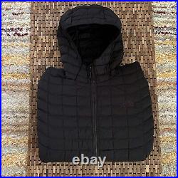 The North Face TNF Thermoball Hoodie Full Zip Quilted Puffer Jacket Black Large
