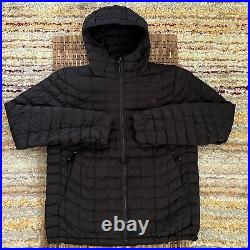 The North Face TNF Thermoball Hoodie Full Zip Quilted Puffer Jacket Black Large