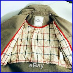 Thomas Burberry Authentic Vintage Military Jacket Green 100% Cotton US Small