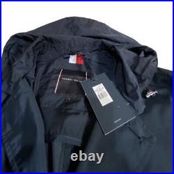 Tommy Hilfiger Mens Navy Waterproof Packable Hooded Jacket Size L