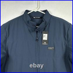 Travis Mathew Seaboard Puffer Jacket Mens Medium Full Zip Mood Indigo Blue NWT