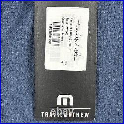 Travis Mathew Seaboard Puffer Jacket Mens Medium Full Zip Mood Indigo Blue NWT