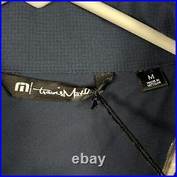 Travis Mathew Seaboard Puffer Jacket Mens Medium Full Zip Mood Indigo Blue NWT