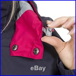 Trespass Florissant Womens Waterproof Jacket Black Navy Rain Coat with Hood