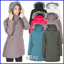 Trespass San Fran Womens Waterproof Parka Jacket with Hood Winter Raincoat
