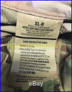 US Military Gen 3 Lvl 5 Soft Shell Cold Weather Jacket OCP/Multicam XL-R NWOT