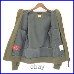 Used Men's C. P. Company 09Cmow042A Khaki Soft Shell Zip Up Hooded Jacket 44