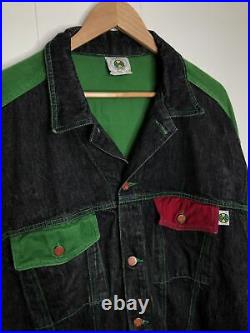 VTG 90s Cross Colours Color Blocking Denim Jacket Made in USA Sz XL / 2 Dig It