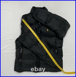 VTG Polo Ralph Lauren Men's M RL 250 Down Filled Puffer Coat Jacket Black Yellow