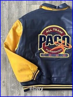 Vintage 90s Y2K Paco Sport 1989 Varsity Leather Jacket Sz XL VTG RARE GRAIL