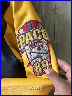 Vintage 90s Y2K Paco Sport 1989 Varsity Leather Jacket Sz XL VTG RARE GRAIL