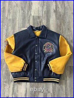 Vintage 90s Y2K Paco Sport 1989 Varsity Leather Jacket Sz XL VTG RARE GRAIL