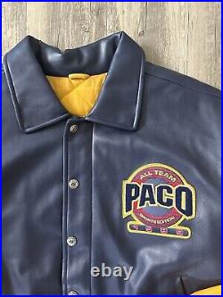 Vintage 90s Y2K Paco Sport 1989 Varsity Leather Jacket Sz XL VTG RARE GRAIL