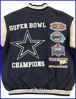 Vintage Dallas Cowboys Super Bowl Jacket Medium M Mens Bomber Varsity Letterman
