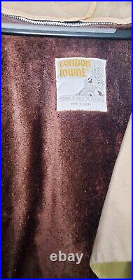Vintage London Towne Trench Coat Removable Plush Faux Fur Lining sz 44L