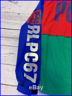 Vintage Polo Ralph Lauren 1993 #M Color Block Spell Out Stadium Jacket beach Med