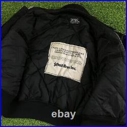 Vintage Premium Schott NYC Black Nylon Down Flight Bomber Military Jacket UK S