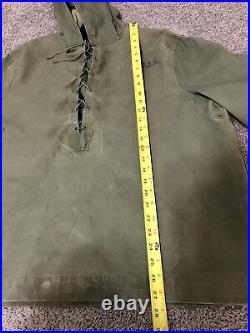Vintage WWII WW2 US Navy USN Naval Clothing Deck Mens Jacket Hoodie Size M