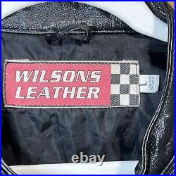 Vintage Wilsons M. Julian Leather Men's Motorcycle Cafe Racer Black/White Jacket