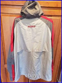 Vtg 90's NIKE 1/2 Zip Windbreaker Pullover Spellout Colorblock L Silver Tag