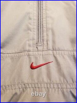 Vtg 90's NIKE 1/2 Zip Windbreaker Pullover Spellout Colorblock L Silver Tag