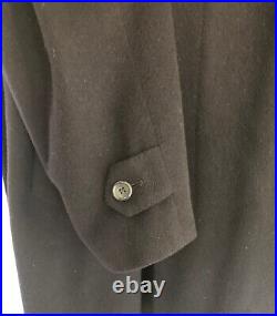 Vtg Fodera Bemberg Wool Cashmere Blend Navy Blue Long Coat Sz 54 Italy (44 USA)