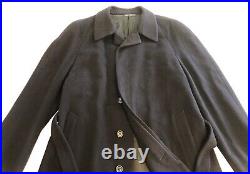 Vtg Fodera Bemberg Wool Cashmere Blend Navy Blue Long Coat Sz 54 Italy (44 USA)