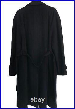 Vtg Fodera Bemberg Wool Cashmere Blend Navy Blue Long Coat Sz 54 Italy (44 USA)