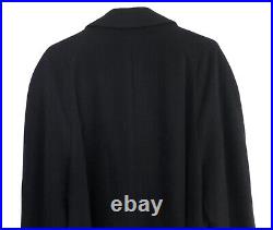 Vtg Fodera Bemberg Wool Cashmere Blend Navy Blue Long Coat Sz 54 Italy (44 USA)