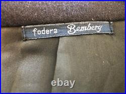 Vtg Fodera Bemberg Wool Cashmere Blend Navy Blue Long Coat Sz 54 Italy (44 USA)