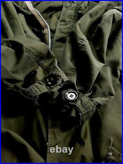 Vtg Parka Shell M-1951 Olive Green Jacket Fishtail Large Hooded Cotton Sateen