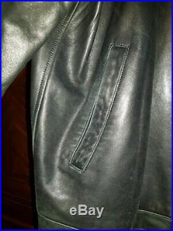 WORN ONCE POLO Ralph Lauren Mens Black Leather Jacket Black Size Large 42-44