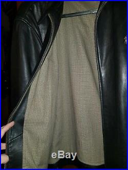 WORN ONCE POLO Ralph Lauren Mens Black Leather Jacket Black Size Large 42-44