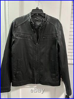 Wilsons Leather Jacket Mens M Black Full Zip