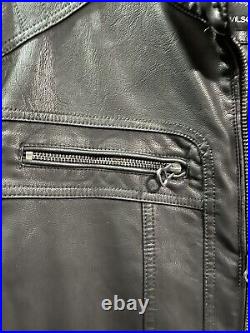 Wilsons Leather Jacket Mens M Black Full Zip