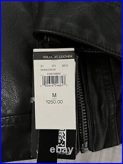 Wilsons Leather Jacket Mens M Black Full Zip