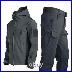 Winter Autumn Men Soft Shell Fleece Jacket Suit Waterproof Camping Climbing Coat