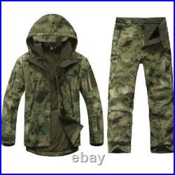 Winter Tactical Waterproof Softshell Jacket Set SharkSkin Camouflage Windbreaker