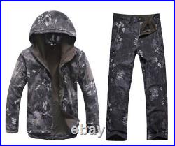 Winter Tactical Waterproof Softshell Jacket Set SharkSkin Camouflage Windbreaker