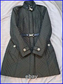 Women's Burberry Padded Jacket Coat Dark Brown Size M. UK 10/ 12, metal Buckles