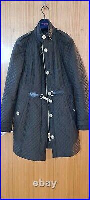 Women's Burberry Padded Jacket Coat Dark Brown Size M. UK 10/ 12, metal Buckles