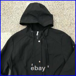 Womens Lauren Ralph Lauren Soft Shell Hooded Coat Black Size Large L Jacket
