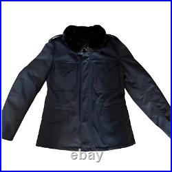 YVES SALOMON Jacket Coat RRP £1600 Size UK XS Duck Down Mink Fur Collar Navy